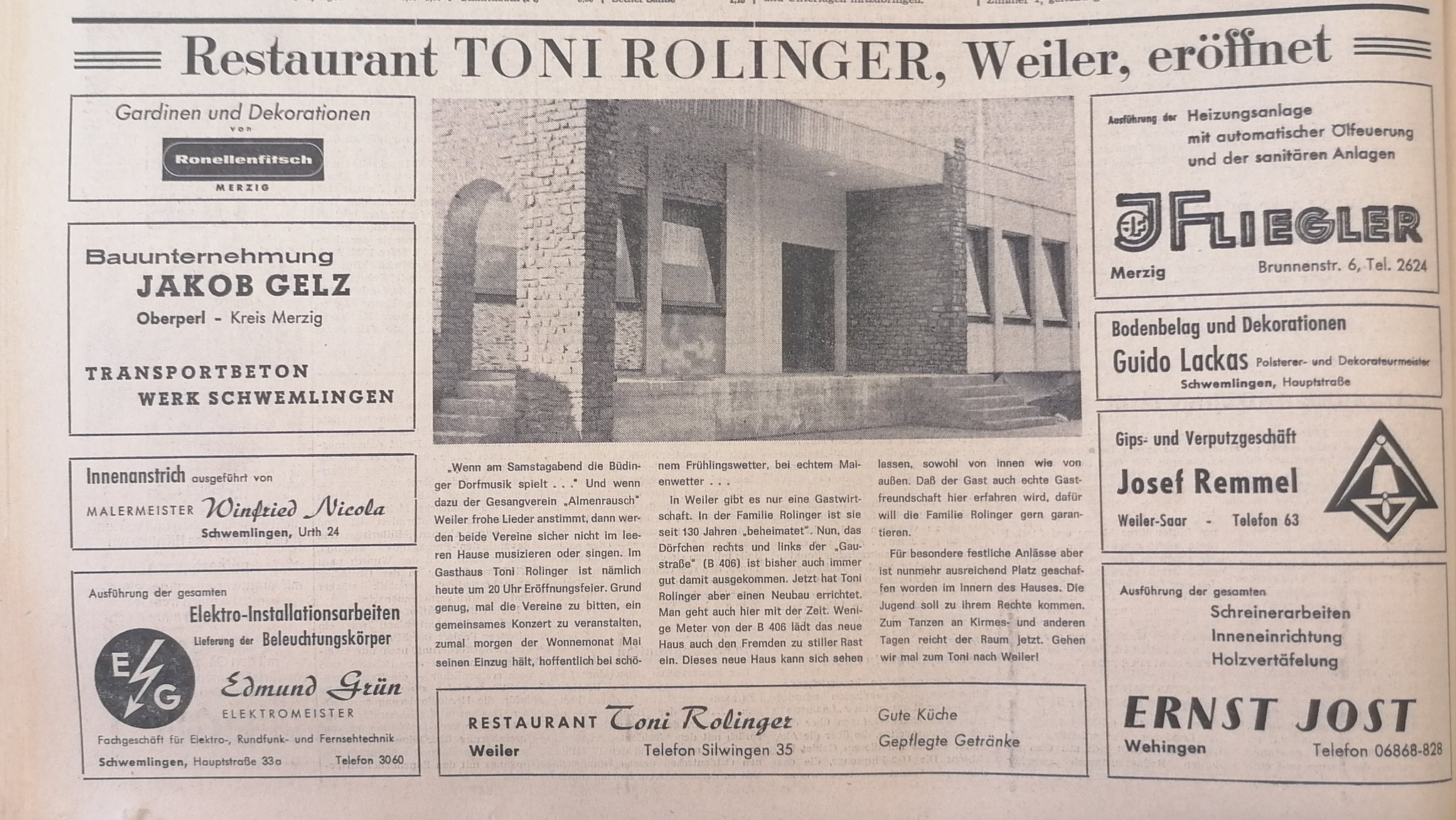 Eröffnung Restaurant Toni Rollinger Weiler